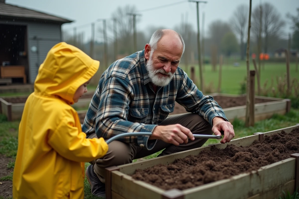 Homme et jeune fille expliquant l
